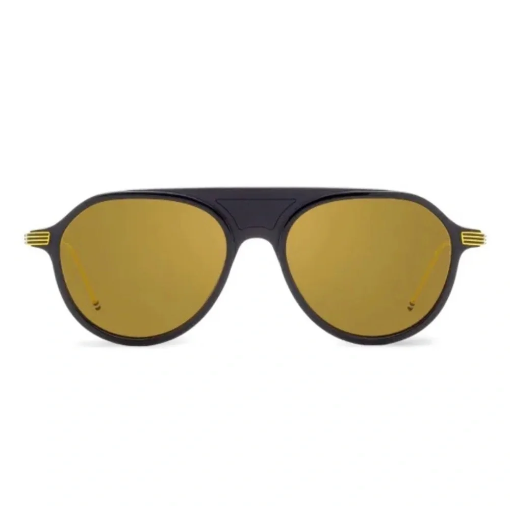 NIB THOM BROWNE TB-809 Aviator Sunglasses in Navy/Gold 55mm Made in Japan $650